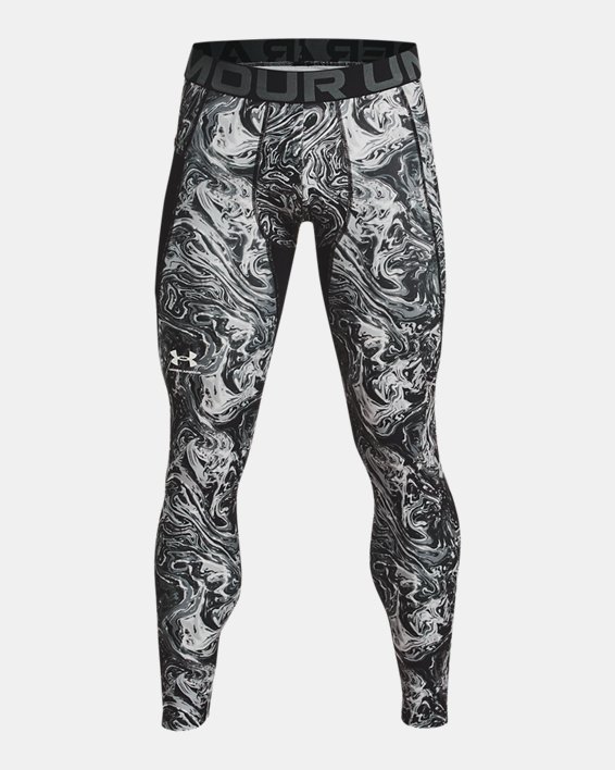 Men's HeatGear® Printed Leggings, Gray, pdpMainDesktop image number 4